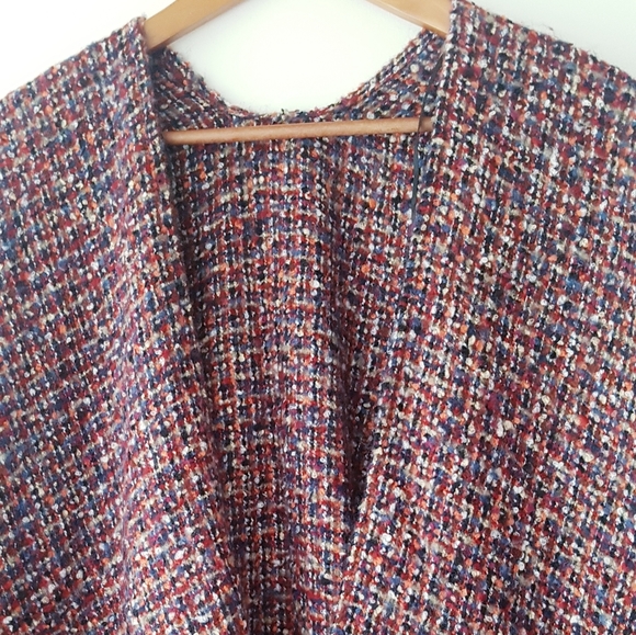 TU Purple Mix Knitted Open Front Shawl Cape - Picture 2 of 9